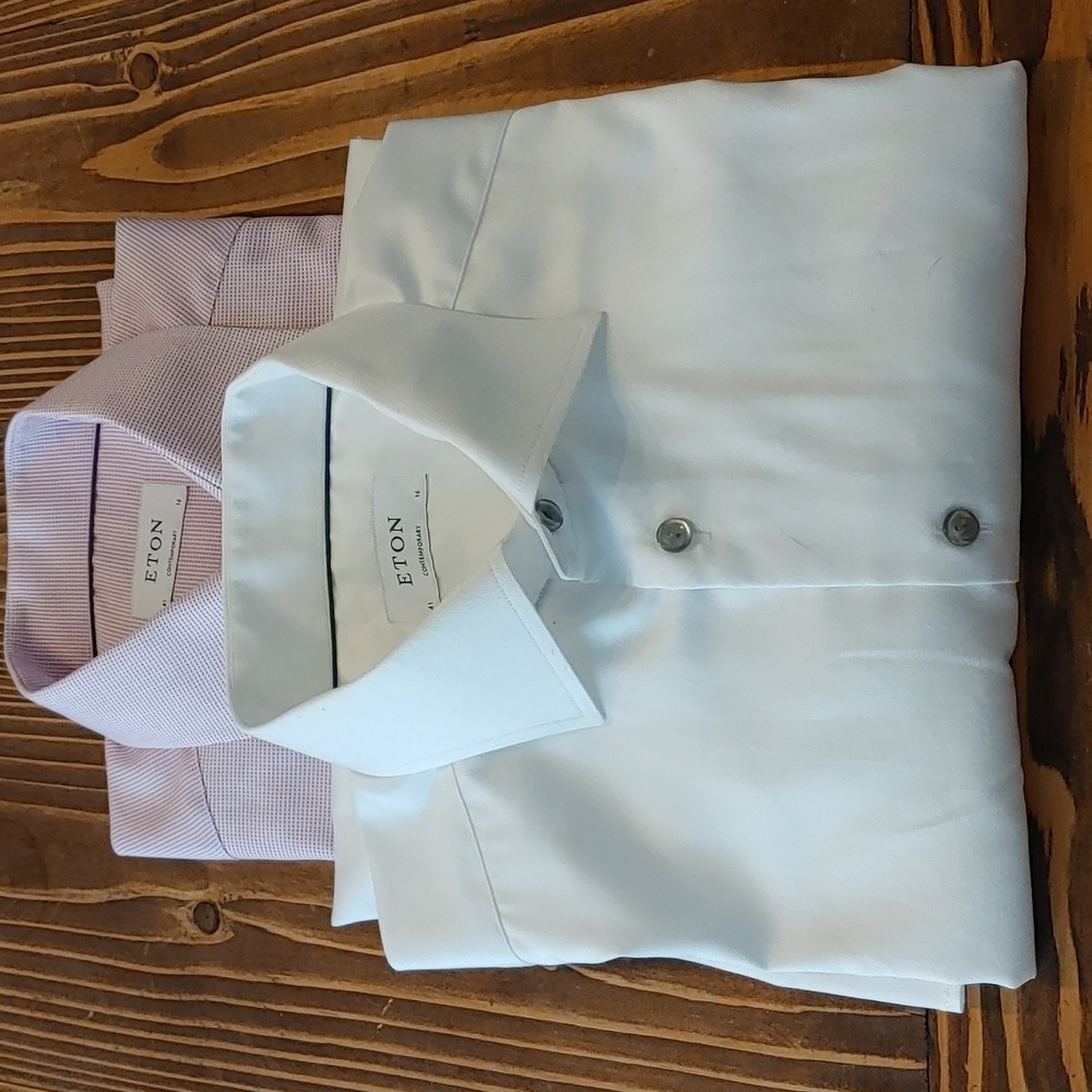 Two exquisite Eton contemporary dress shirts